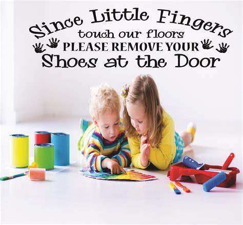 little fingers touch our floor sign